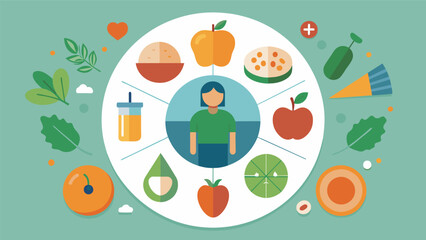 Fototapeta premium A comprehensive nutritional plan that addresses not only physical health but also the often neglected aspects of emotional and mental wellbeing for a truly holistic and sustainable. Vector