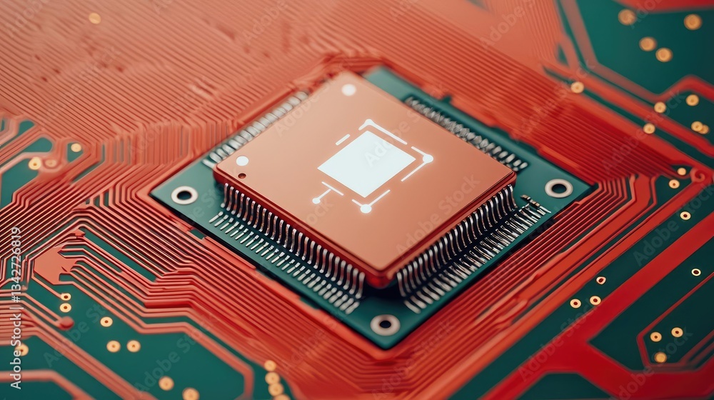 Aufkleber cybersecurity cyberspace protection and network security concept. close-up of a computer microchip o