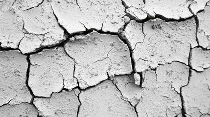 Fototapeta premium A close-up photograph of a weathered plaster wall with organic, natural imperfections, soft lighting emphasizing its delicate cracks and textured surface