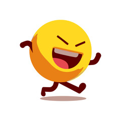 This image features a cheerful yellow emoji character peeking out from behind a corner. The emoji has a warm, smiling expression with rosy cheeks and a slight blush.