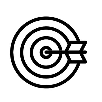 Achieve Your Goals Target Icon, Bullseye, Arrow, Success, Aim