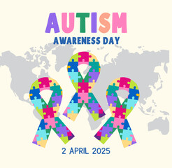 World Autism Awareness Day poster template. vector illustration