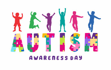 World Autism Awareness Day poster template. vector illustration