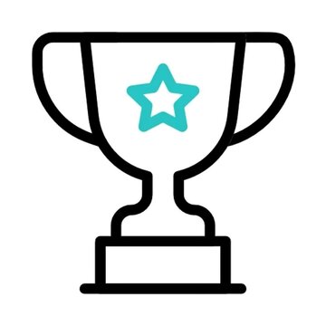 Celebrating Success Trophy Icon, Award, Achievement, Victory, Winner