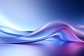 Obraz premium A smooth blue and purple curve with a soft gradient background, the overall effect is elegant and modern