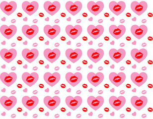 lips vector pattern design. for international kiss day