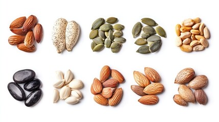 Obraz premium Assorted Seeds Showcasing Natural Variety
