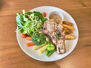 Pork chop steak, main course western food 