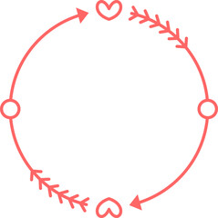 Love Heart Circle Frame Border Element