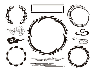 自然のイメージの黒い和風なフレームセット