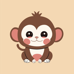 Cute Monkey Vector Graphic
