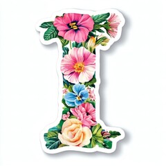 Floral-themed letter I