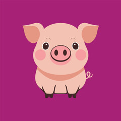 Cute Pig Vector Graphic