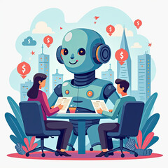 Robot Business Meeting, AI Finance Deal - Artificial Intelligence (AI)