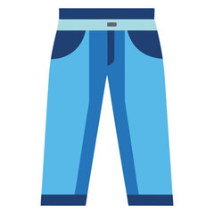 Isolated blue denim jeans, a casual cotton apparel object