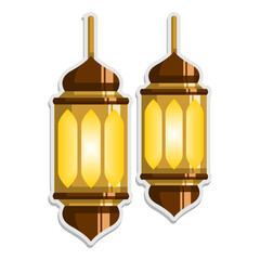 islamic lamp illustration hand draw style