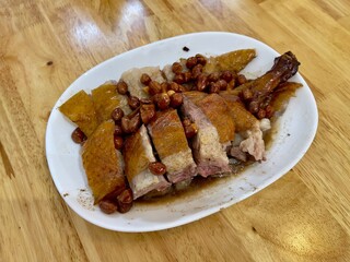 Roasted goose in Cantonese style, famous Chinese food