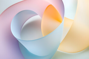 Pastel Paper Curves Swirl Abstractly