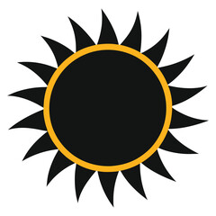 Bright yellow sun vector art with warm rays and a spring flower illustration