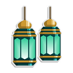 hanging lamp islamic theme illustration art
