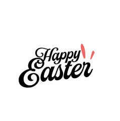 HAPPY EASTER LETTERING LOGO VECTOR ART