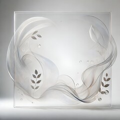 "Minimalist glass sphere with soft waves, serene abstract design elegance."








