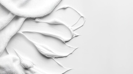 Minimalist beauty photography close-up of elegant white moisturizer texture in studio
