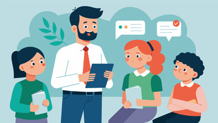 The guidance counselor shared personal anecdotes of their own experiences with school stress creating a sense of camaraderie and understanding between the student and counselor.. Vector illustration