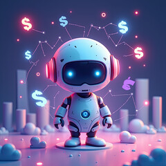 Cute Robot AI Finance Stock Market - AI