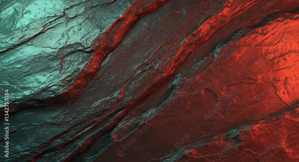 Poster a rock with a red and blue stripe