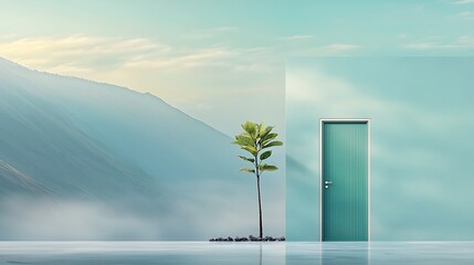 Surreal Doorway to Mountain Vista.
