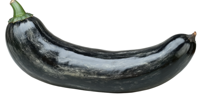 The Essence of Eggplant: A lustrous, perfectly formed eggplant, captures the essence of freshness and culinary promise. The deep, rich hue of the skin, with its subtle sheen, draws the eye.