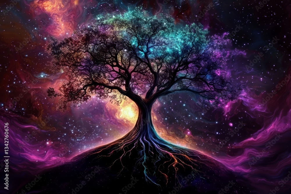 Canvas Prints explore the wonders of a universe where trees grow on celestial bodies.