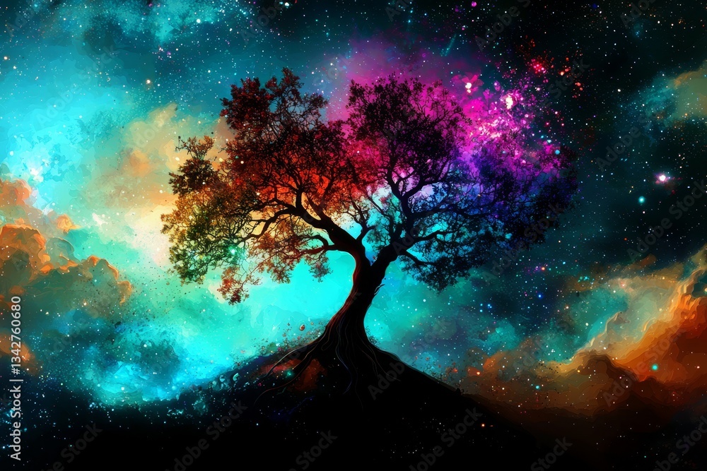 Canvas Prints explore the wonders of a universe where trees grow on celestial bodies.
