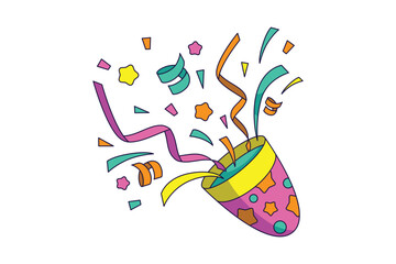 Colorful Confetti Isolated White Background