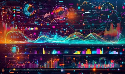 Fototapeta premium Understanding Data Processing with Vibrant Visual Representations