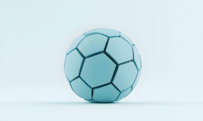 Fototapeta premium Abstract Blue Soccer Ball on Minimalist Background with Shadows