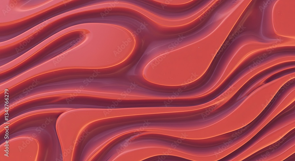 Poster a red and purple wave pattern with a shiny, metallic look