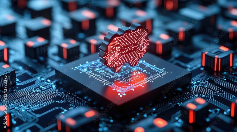 Poster artificial intelligence cyberspace and data network concept. futuristic digital illustration of a ca