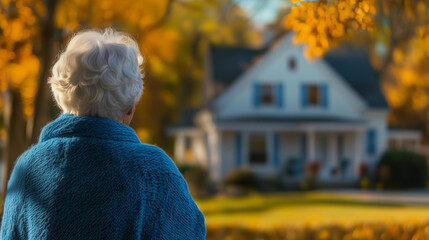Golden Years and Home Equity: Senior Woman Contemplating a Reverse Mortgage for Financial Independence in Retirement"