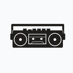 radio tape silhoutte vector design illustration