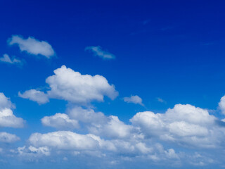 Summer blue sky with white clouds background and texture 