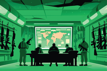 -a-tactical-operations-room-with-a-large-screen--t.eps
