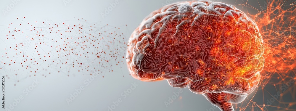Poster abstract visualization of brain activity with energetic pulse effects