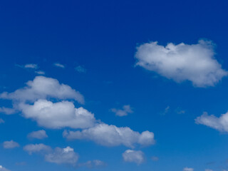 Summer blue sky with white clouds background and texture 
