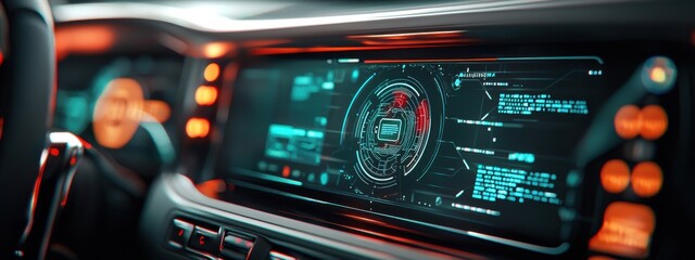 Obraz premium Futuristic Dashboard Display with Advanced Technology Interface