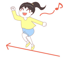 気分が上がっている女の子のイラスト①