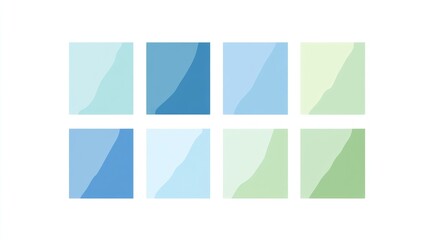A Grid of Gradated Squares in Blue and Green