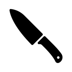 Simple knife icon isolated on white background.