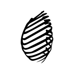 Ribcage lateral glyph icon